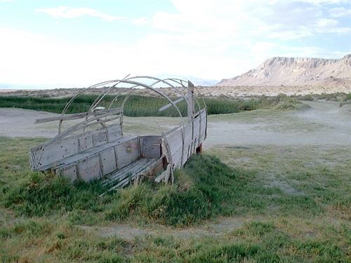 Abandoned wagon in the Black Rock Desert